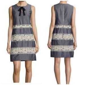 Karl Lagerfeld Black and Cream Lace Mini Dress